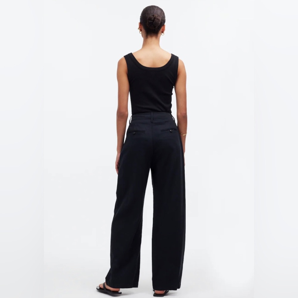 Madewell The Petite Harlow Wide-Leg Pant in black size 4P.